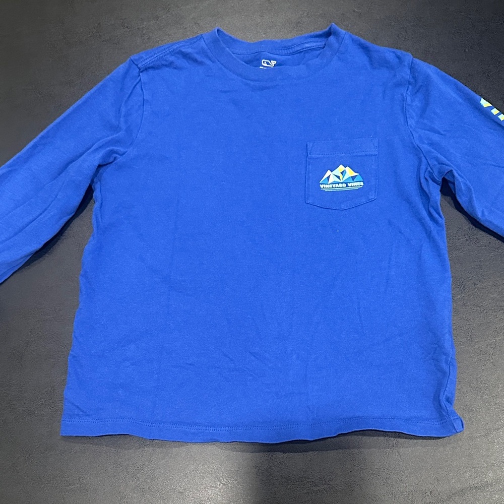 Vineyard Vines Bright Blue Kids Long Sleeve Tee